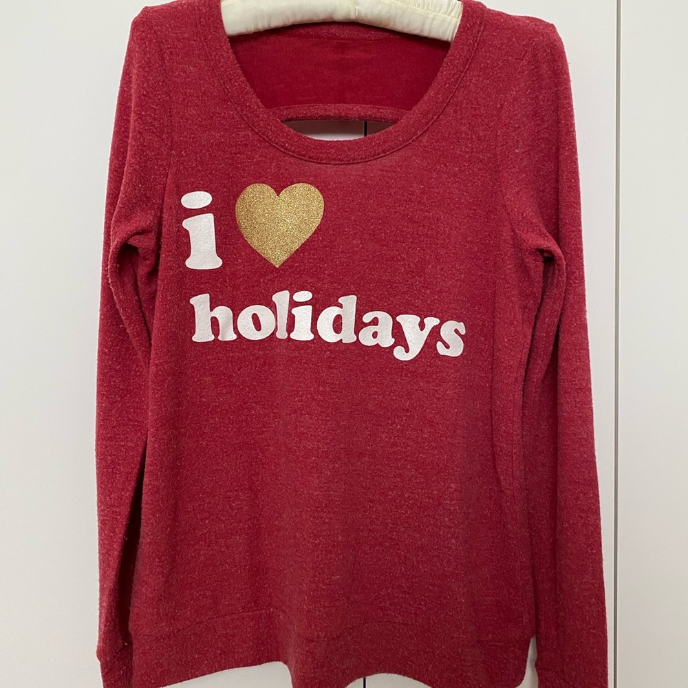 Chaser Red Holiday Sweater with Gold Heart